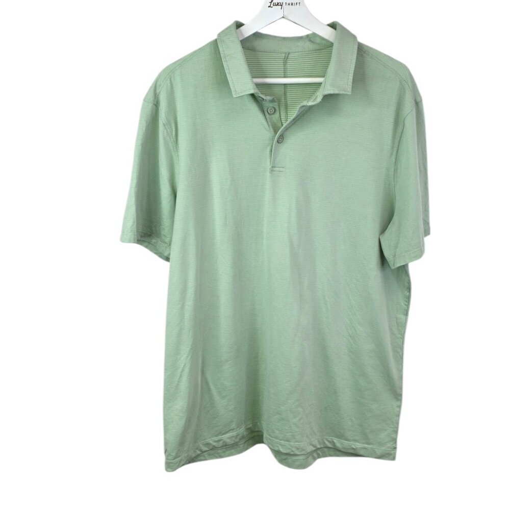 Lululemon Men's Evolution Short Sleve Polo Shirt, Green, Henley L/XL